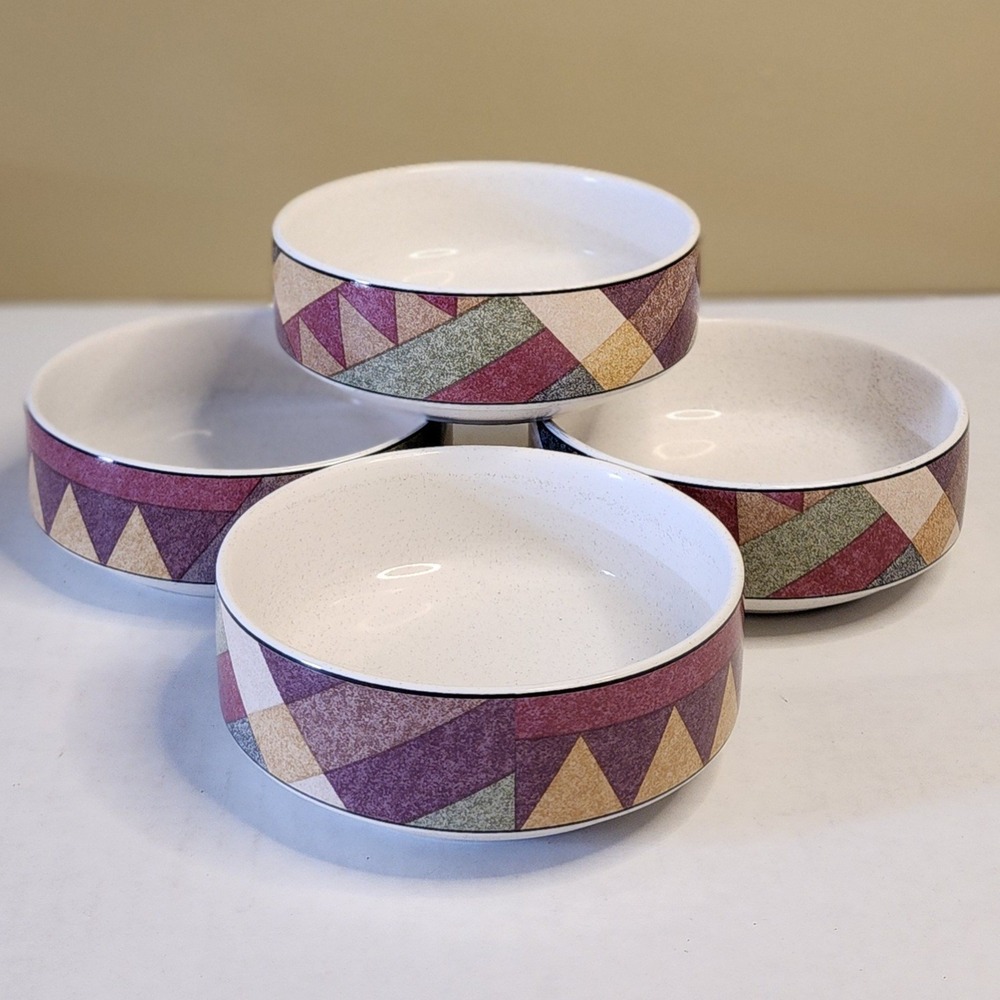 4pc Studio Nova Palm Desert Fruit Dessert Bowl Southwestern Geometric Design 5"
